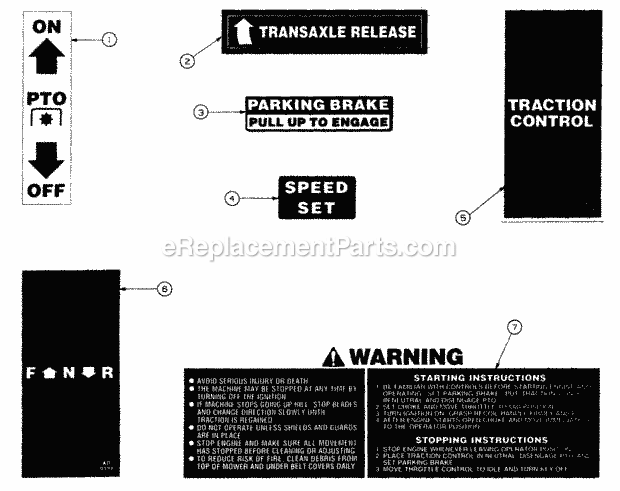 Graphics Ii Diagram and Parts List for 5416R 457900-460859, 553C562K100, 554C562K100 Cub Cadet Lawn Mower